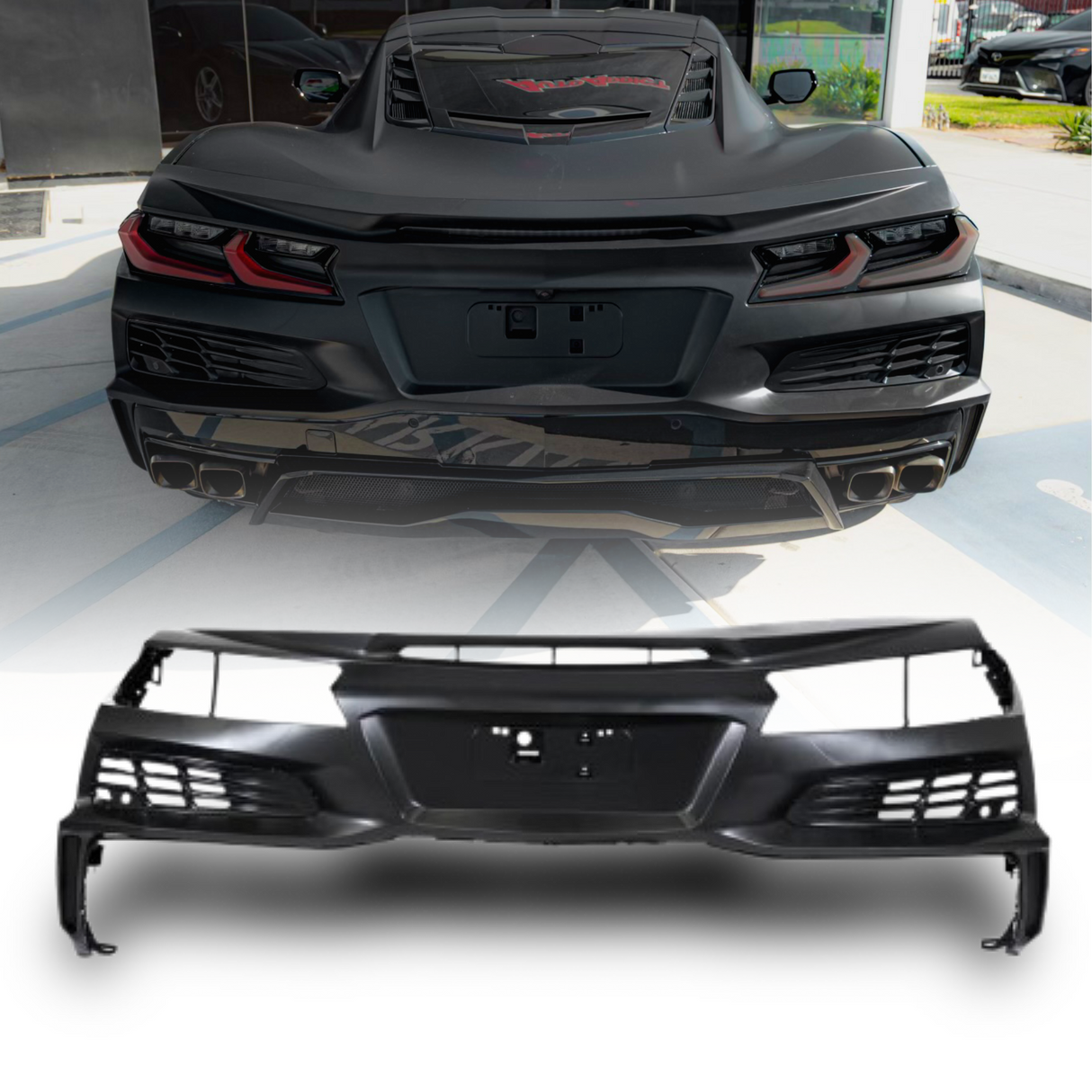 2020-2025 Corvette C8 Stingray Z06 Track Package Conversion Rear Bumper Body Kit
