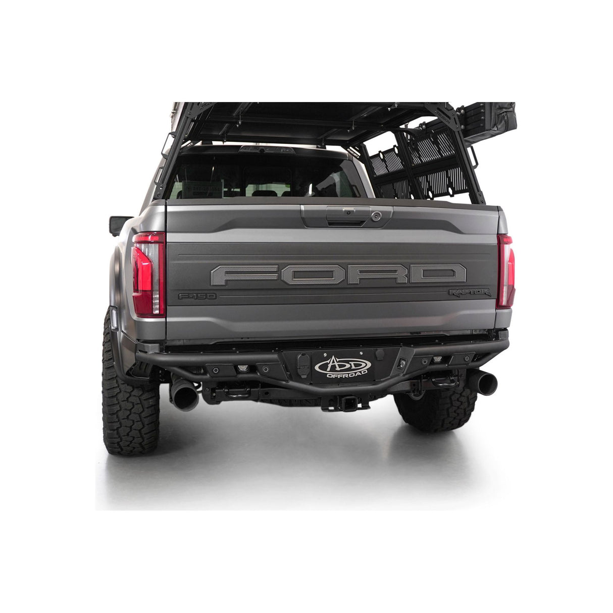 Race Series Dovetail Rear Bumper for the 2021-2024 Ford F-150 Raptor, Full rear view