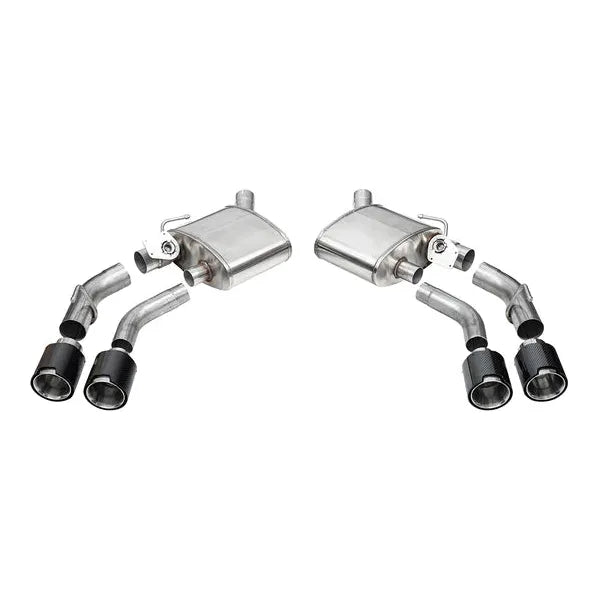 Corsa 2016-2024 Chevrolet Camaro SS / ZL1 Valved Axle-Back Exhaust w/ Black Carbon Fiber Quad Tips