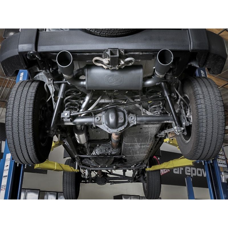 aFe Rebel Series 2.5in 409 SS Cat-Back Exhaust w/ Black Tips 2007+ Jeep Wrangler (JK) V6 3.6L/3.8L