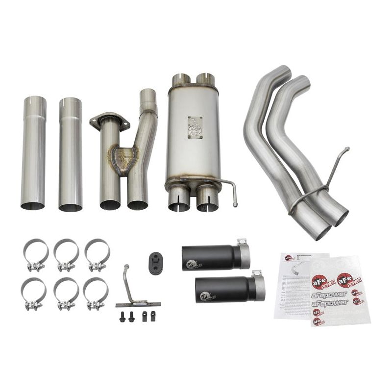 aFe POWER Rebel Series 3in 409 SS Cat Back Exhaust w/ Black Tips 17 Ford F-150 Raptor V6-3.5L