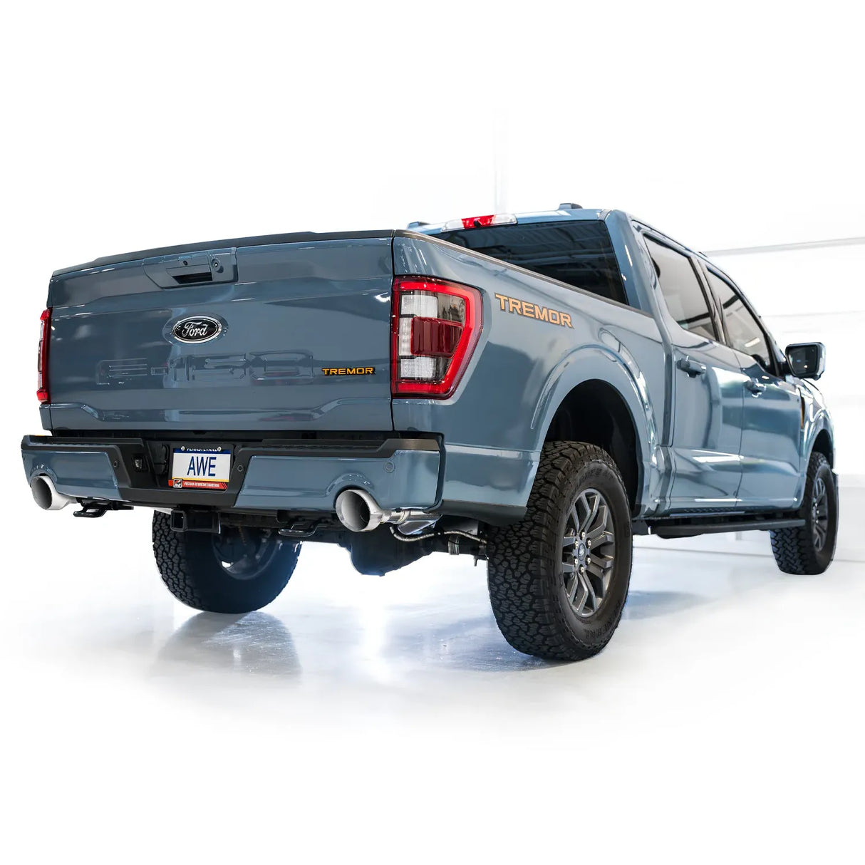 AWE Tuning 2021+ Ford F150 Tremor w/ Bumper Cutouts 0FG Non-Resonated Catback w/ Chrome Silver Tips