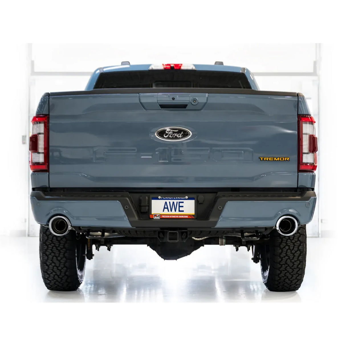 AWE Tuning 2021+ Ford F150 Tremor w/ Bumper Cutouts 0FG Resonated Catback w/ Chrome Silver Tips