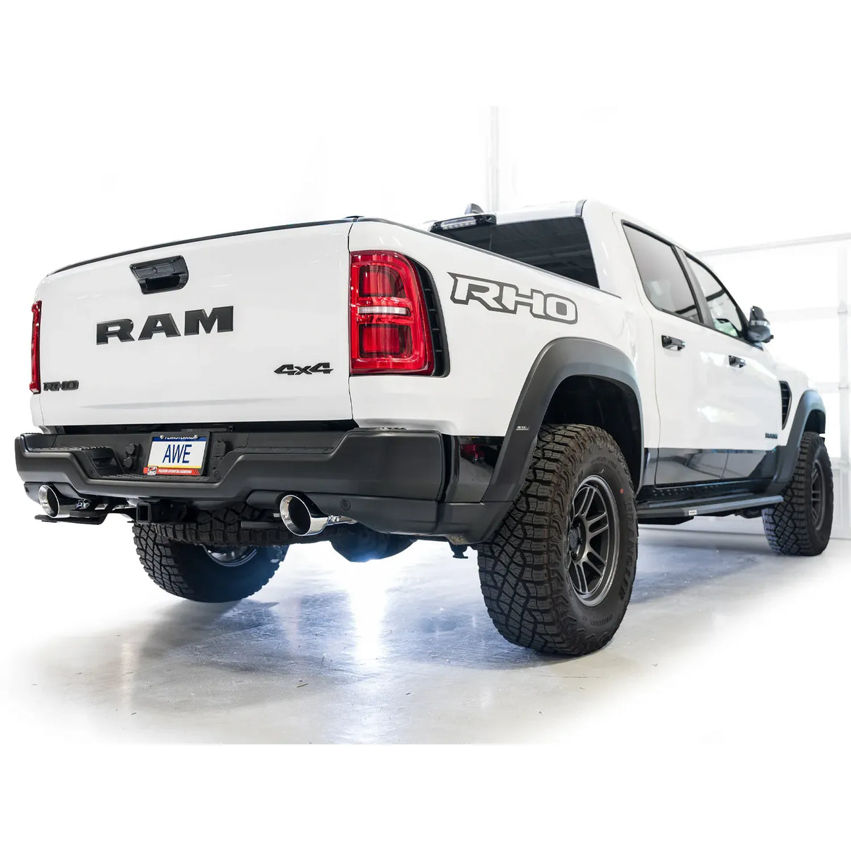 AWE Tuning 2025+ RAM 1500 RHO 3.0 I6 TT 0FG Dual Rear Exit Catback Exhaust - Chrome Silver Tips