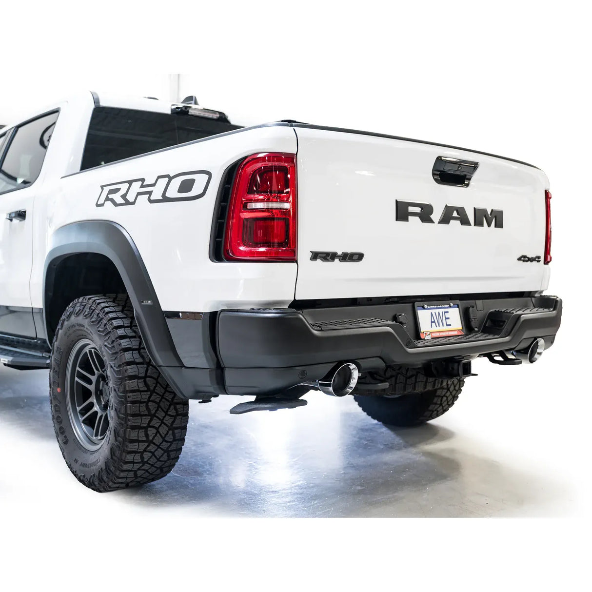 AWE Tuning 2025+ RAM 1500 RHO 3.0 I6 TT 0FG Dual Rear Exit Catback Exhaust - Chrome Silver Tips