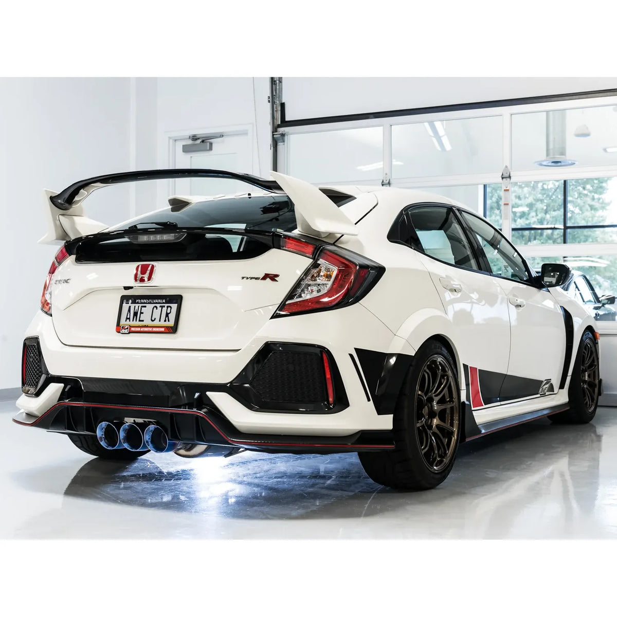 AWE 2017-2021 Honda Civic Type R Track Edition Triple Vapor Blue Exhaust