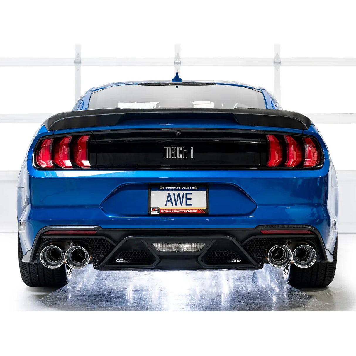 AWE Tuning 21-23 Ford Mustang Mach 1 SwitchPath Cat Back Exhaust w/ Quad Chrome Silver Tips