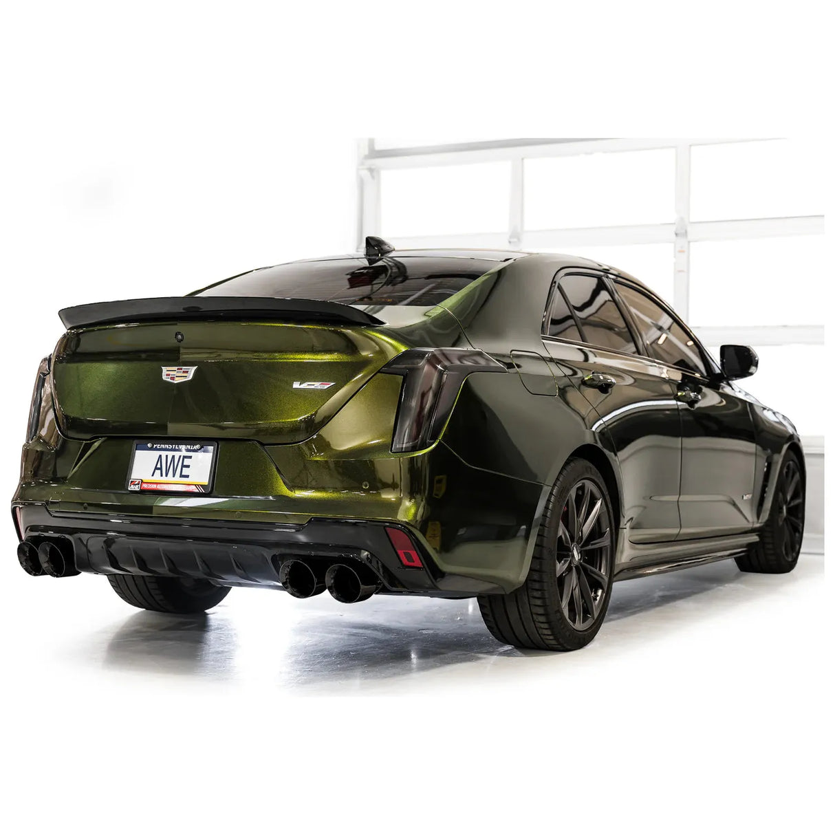AWE Tuning 2021+ Cadillac CT4-V Blackwing SwitchPath Exhaust - Diamond Black Tips