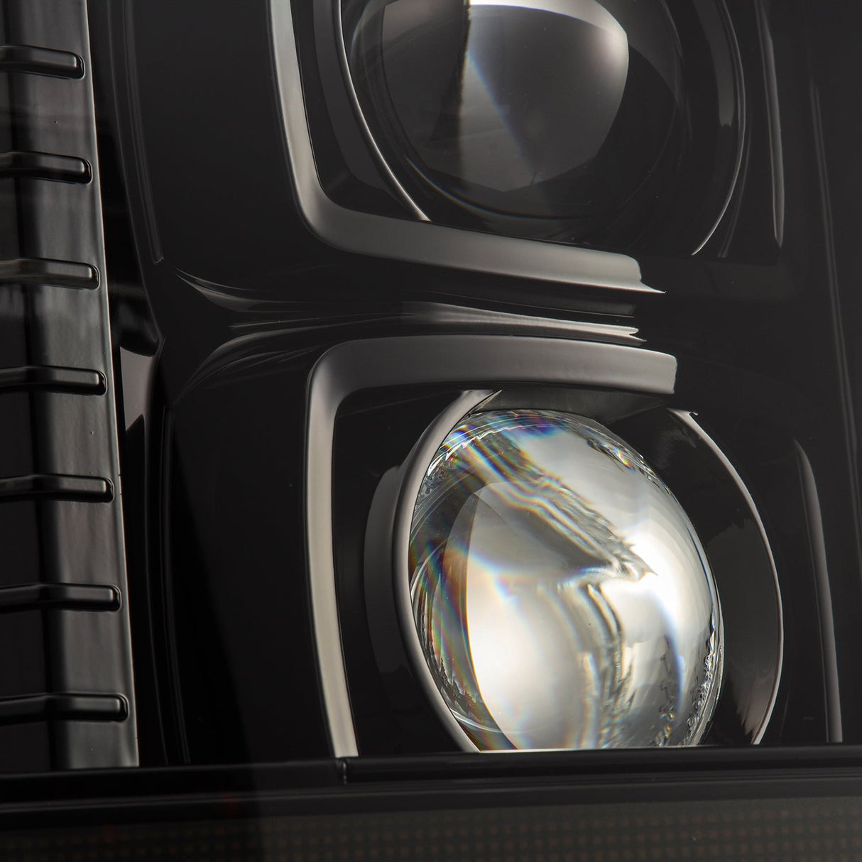 92-96 Ford F-Series/Bronco LED Projector Headlights Alpha-Black | AlphaRex