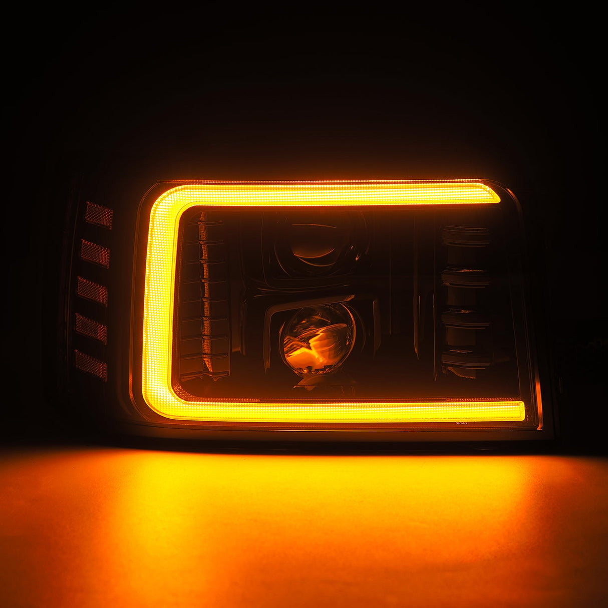 92-96 Ford F-Series/Bronco LED Projector Headlights Alpha-Black | AlphaRex