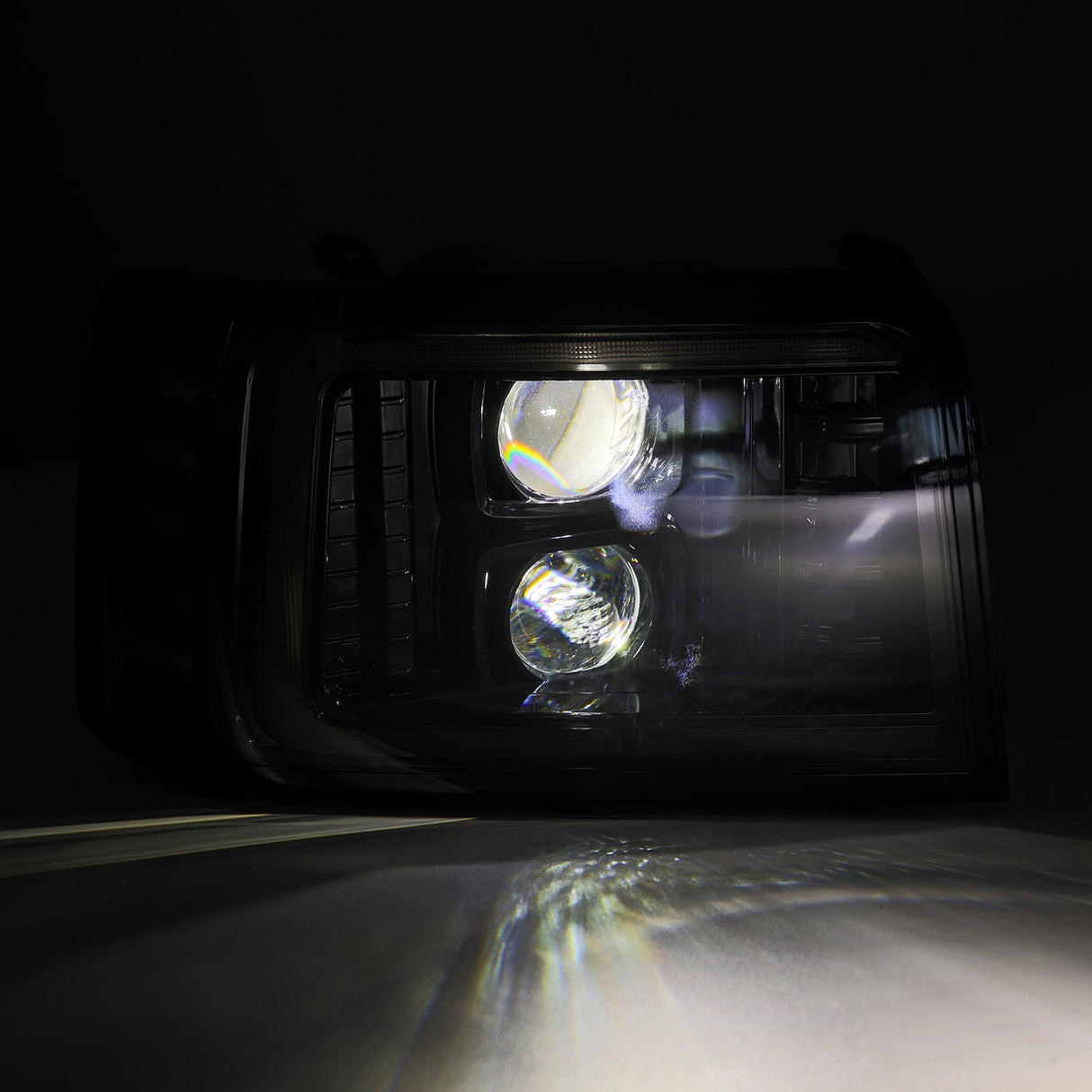 92-96 Ford F-Series/Bronco LED Projector Headlights Alpha-Black | AlphaRex