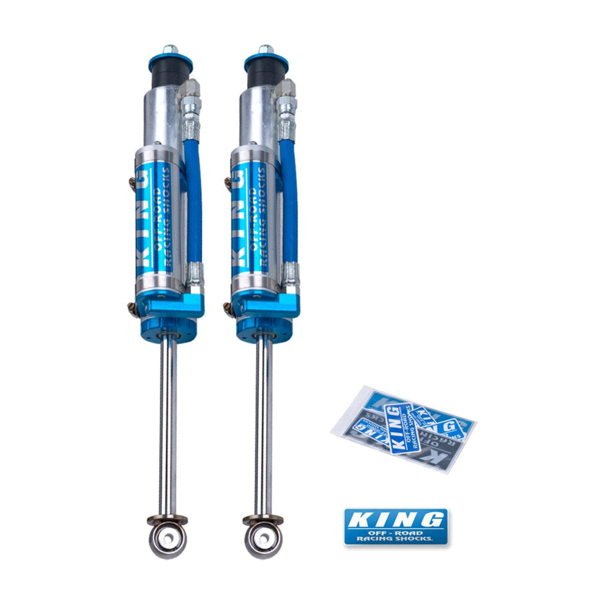King Shocks 07-18 Jeep Wrangler JK Front 2.5 Dia Piggy Hose Res Shock 3-5in Lift w/Adjuster (Pair)