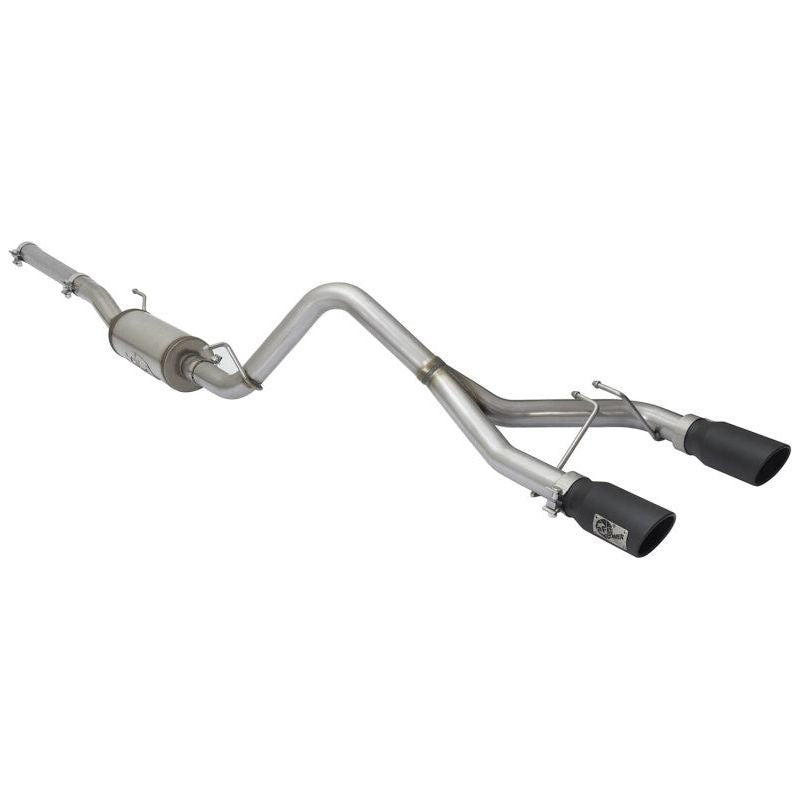 aFe Rebel Series CB 2.5in Dual Center Exit SS Exhaust w/ Black Tips 07-15 Jeep Wrangler 3.6L/3.8L V6
