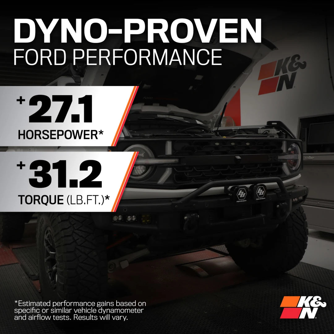 K&N 2023 Ford Bronco Raptor V6 3.0L F/I 63 Series Aircharger Performance Air Intake System