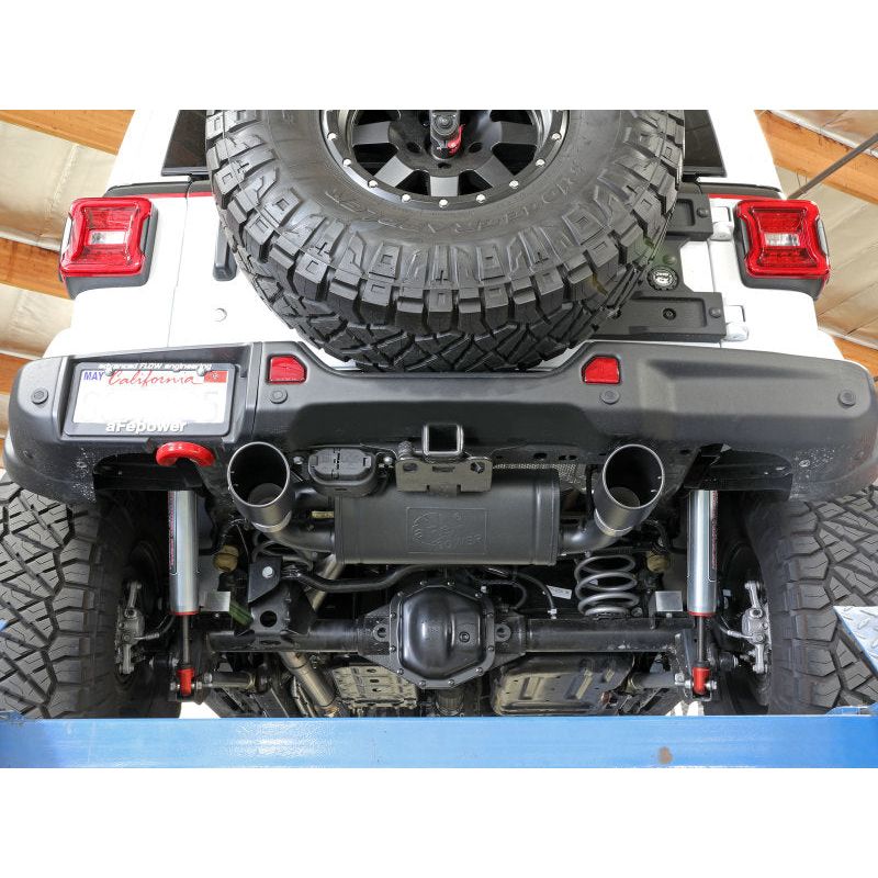 aFe Rebel Series 409 Stainless Steel Cat-Back Exhaust 18-21 Jeep Wrangler JL 2.0L (t) - Black Tip