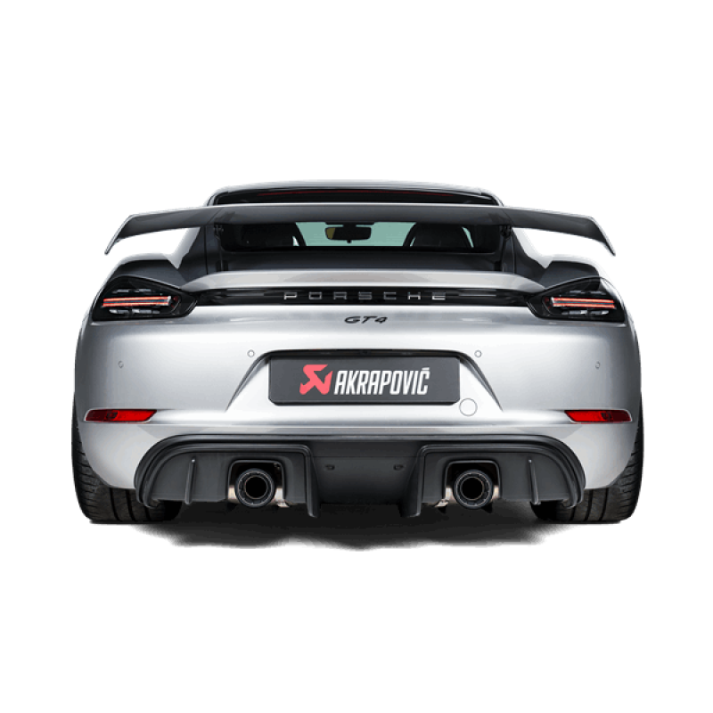Akrapovic 2020+ Porsche Cayman GT4 (718) Slip-On Line (Option 2) w/Black Coated Titanium Tips