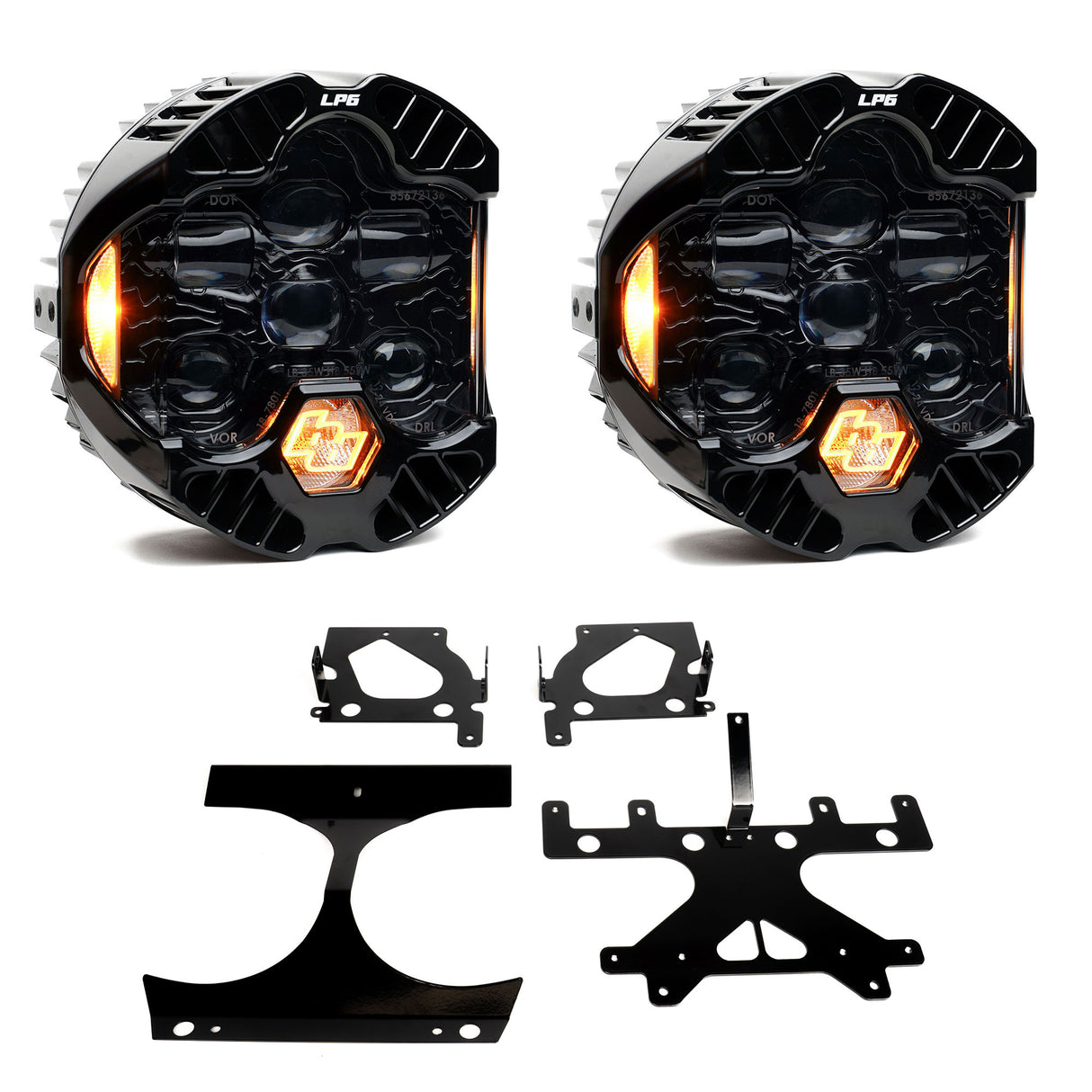 Baja Designs 2015-2024 Harley-Davidson Road Glide (Dual Light) DOT LP6 LED DRL Headlight Kit - Amber
