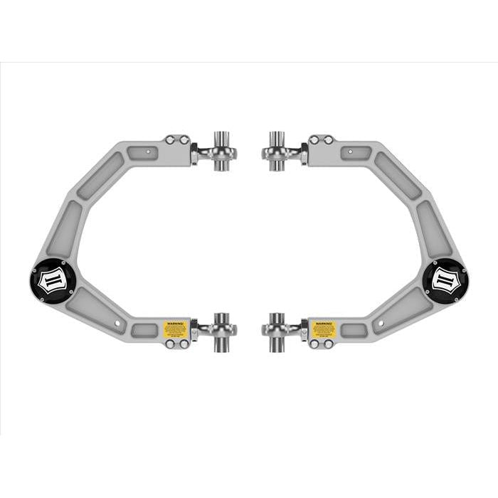 ICON 2021-2023 Ford F-150 Raptor Billet Upper Control Arm w/ Delta Joint Pro Kit Front View