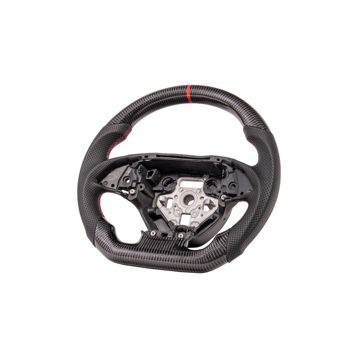 Chevrolet Corvette C7 Black Leather Red Stitching Carbon Fiber Steering Wheel