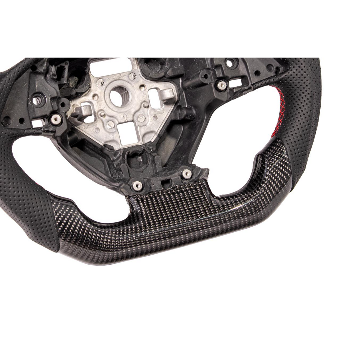 Chevrolet Corvette C7 Black Leather Red Stitching Carbon Fiber Steering Wheel