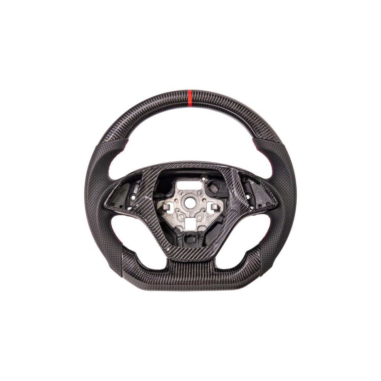 Chevrolet Corvette C7 Black Leather Red Stitching Carbon Fiber Steering Wheel