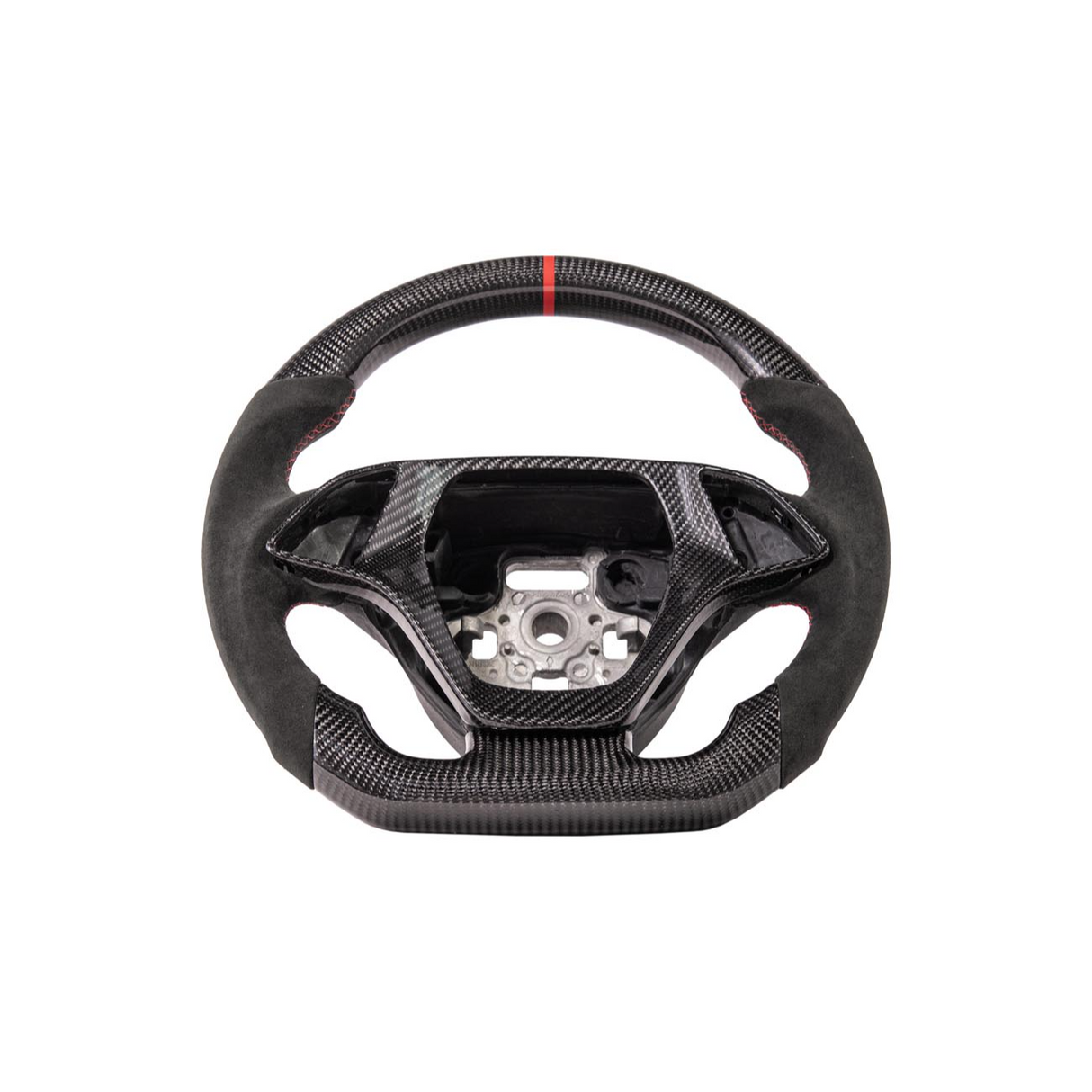 Chevrolet Corvette C7 Black Leather Red Stitching Carbon Fiber Steering Wheel