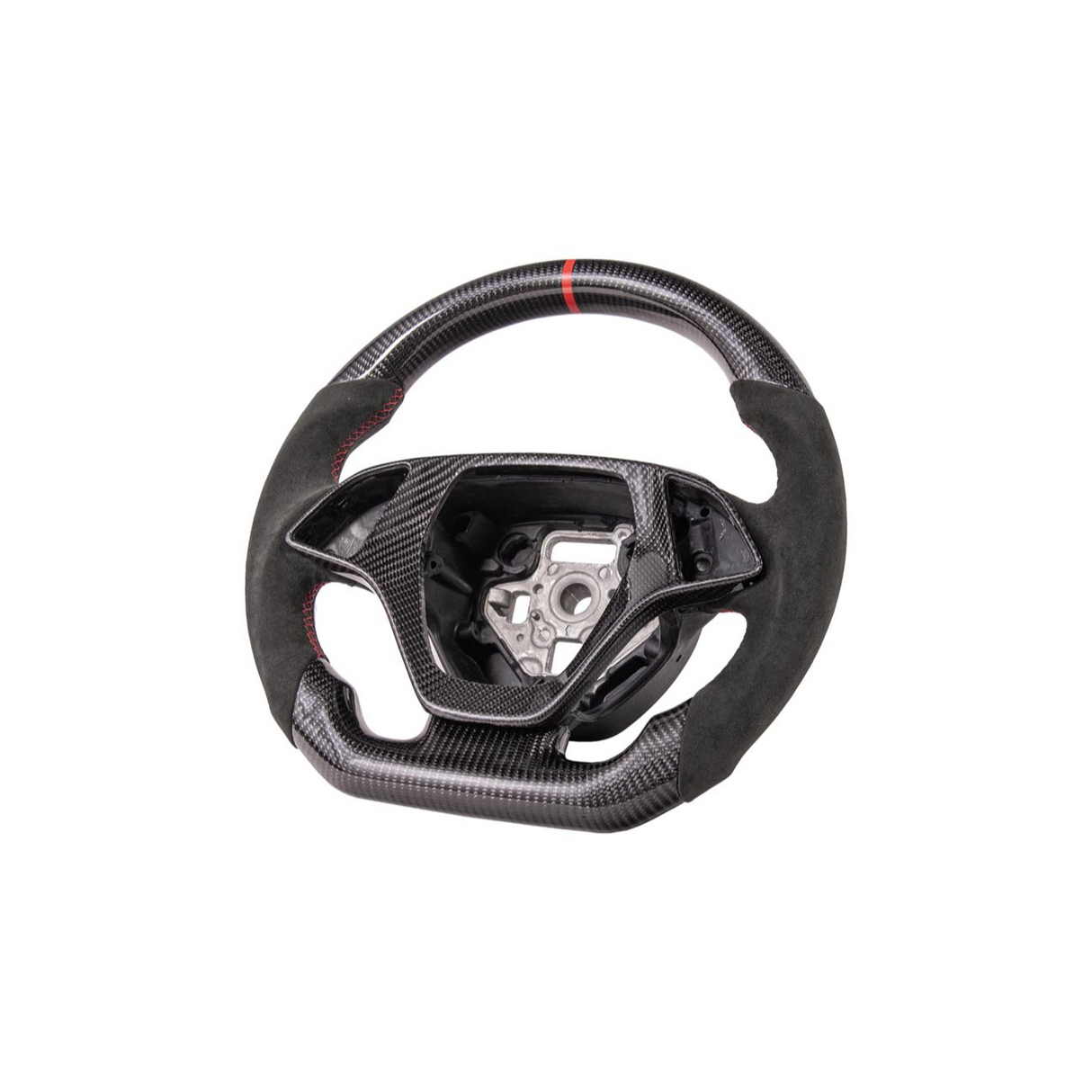 Chevrolet Corvette C7 Black Leather Red Stitching Carbon Fiber Steering Wheel