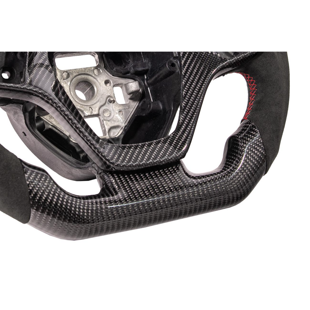 Chevrolet Corvette C7 Black Leather Red Stitching Carbon Fiber Steering Wheel