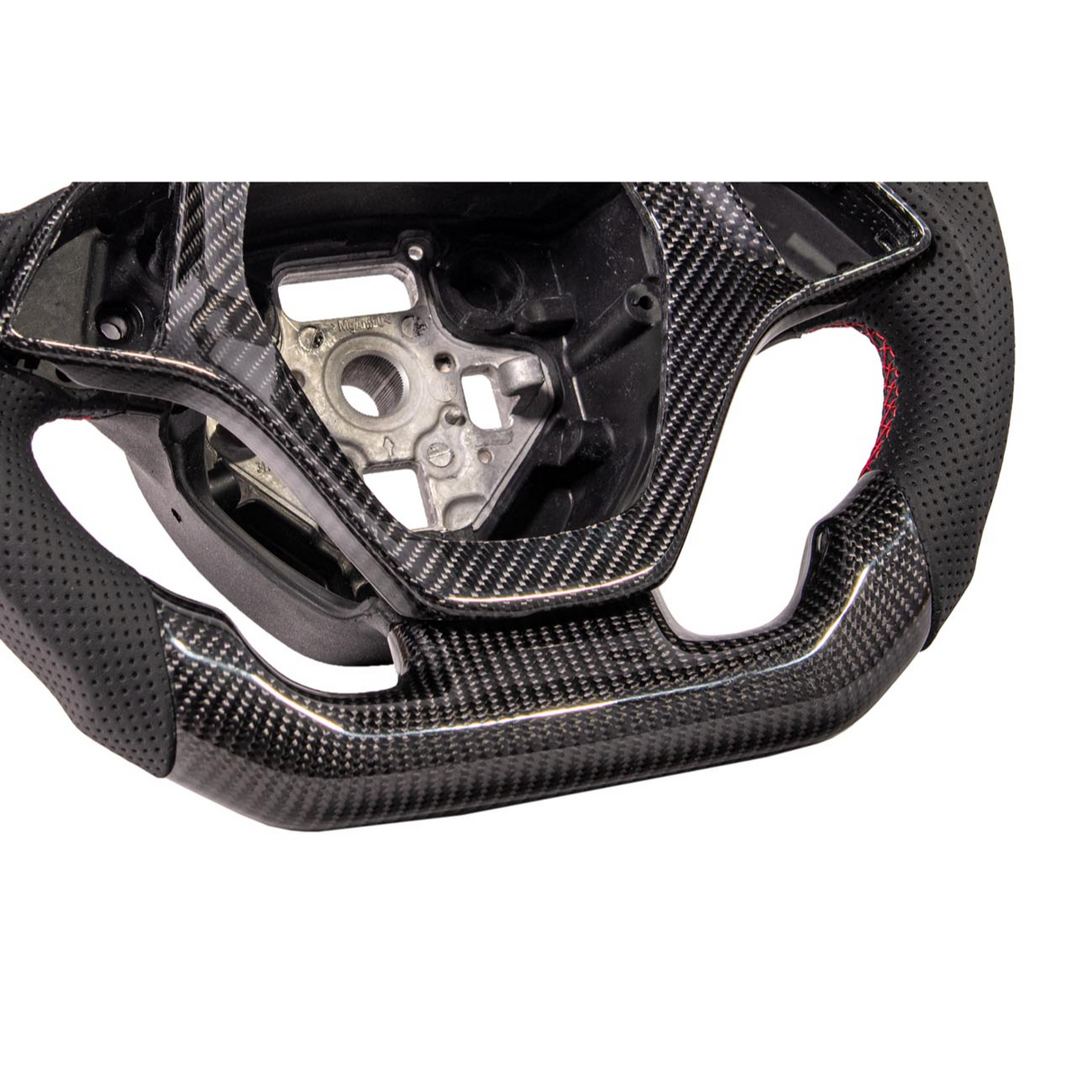Chevrolet Corvette C7 Black Leather Red Stitching Carbon Fiber Steering Wheel