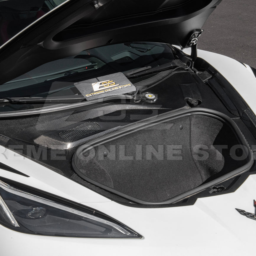 Corvette C8 DRY CARBON FIBER Front Trunk Trim Cover Kit