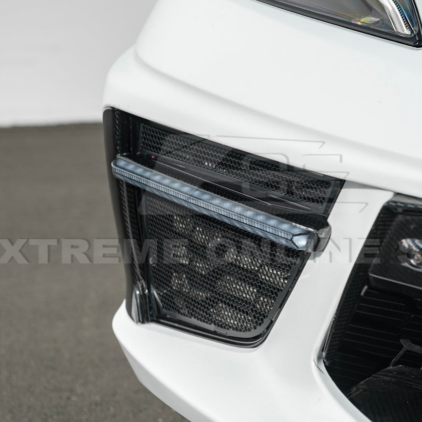 2020+ Corvette C8 Carbon Fiber Sequential LED DRL Light Bar Bezel Insert