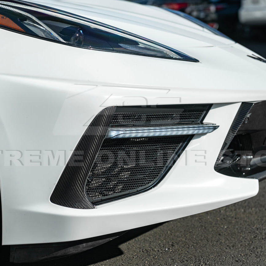 2020+ Corvette C8 Carbon Fiber Sequential LED DRL Light Bar Bezel Insert