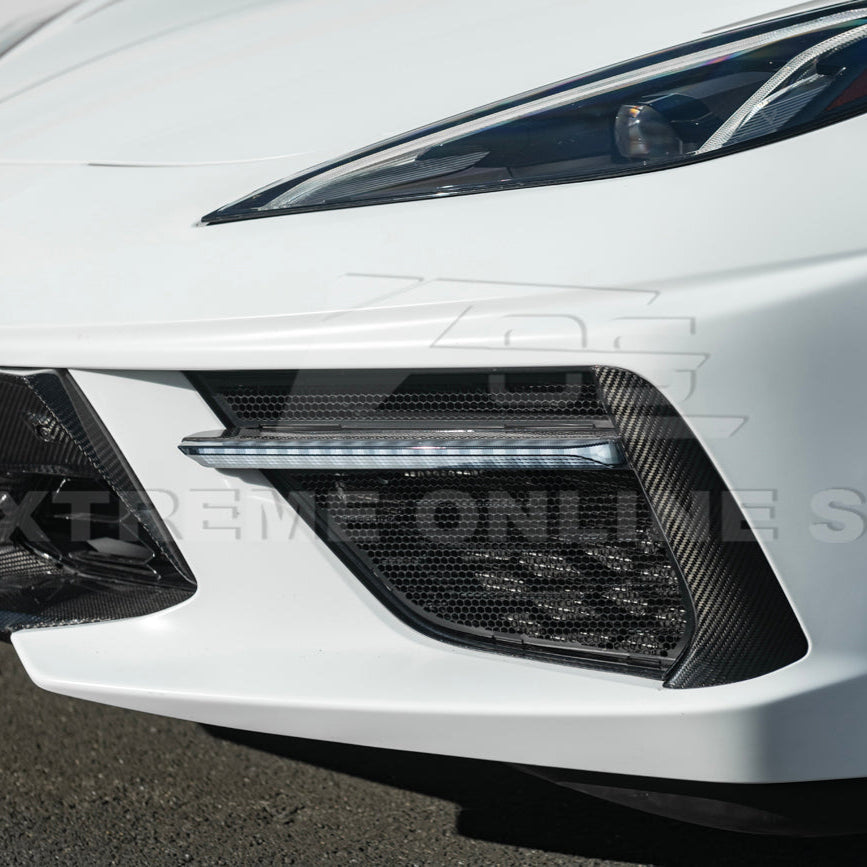 2020+ Corvette C8 Carbon Fiber Sequential LED DRL Light Bar Bezel Insert