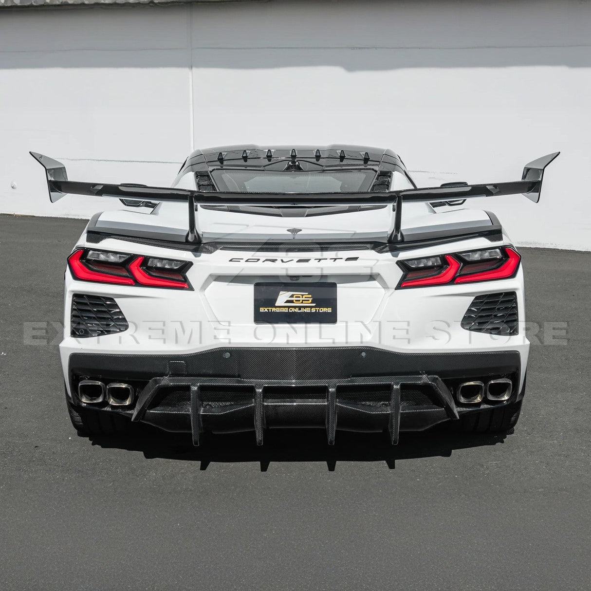 2020+ Corvette C8 And ERAY Rear Bumper Diffuser Quad Exit - Carbon Fiber