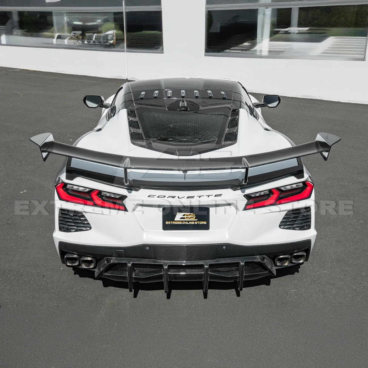 2020+ Corvette C8 And ERAY Rear Bumper Diffuser Quad Exit - Carbon Fiber