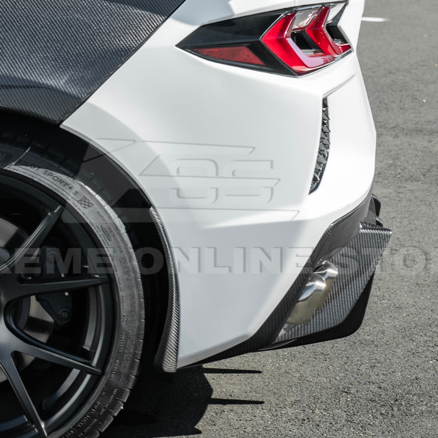 2020+ Corvette C8 And ERAY Rear Bumper Diffuser Quad Exit - Carbon Fiber