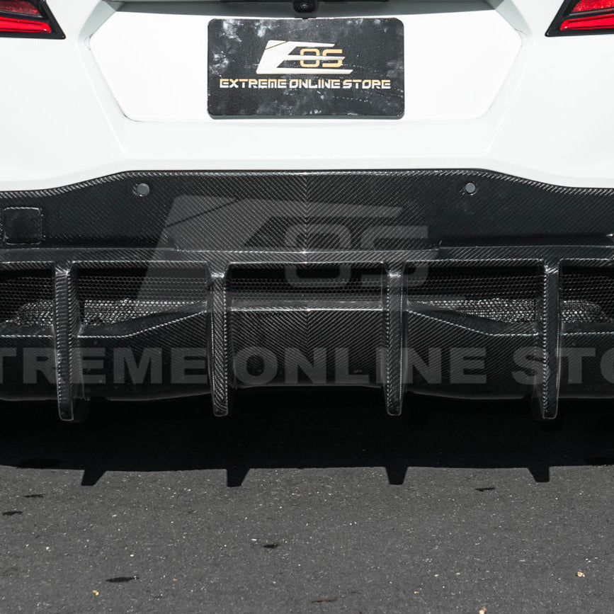 2020+ Corvette C8 And ERAY Rear Bumper Diffuser Quad Exit - Carbon Fiber