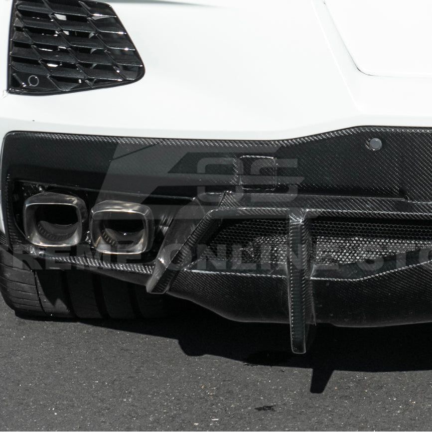 2020+ Corvette C8 And ERAY Rear Bumper Diffuser Quad Exit - Carbon Fiber