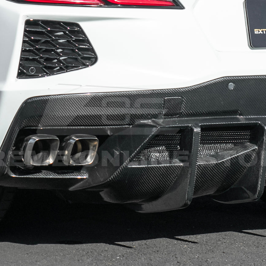 2020+ Corvette C8 And ERAY Rear Bumper Diffuser Quad Exit - Carbon Fiber