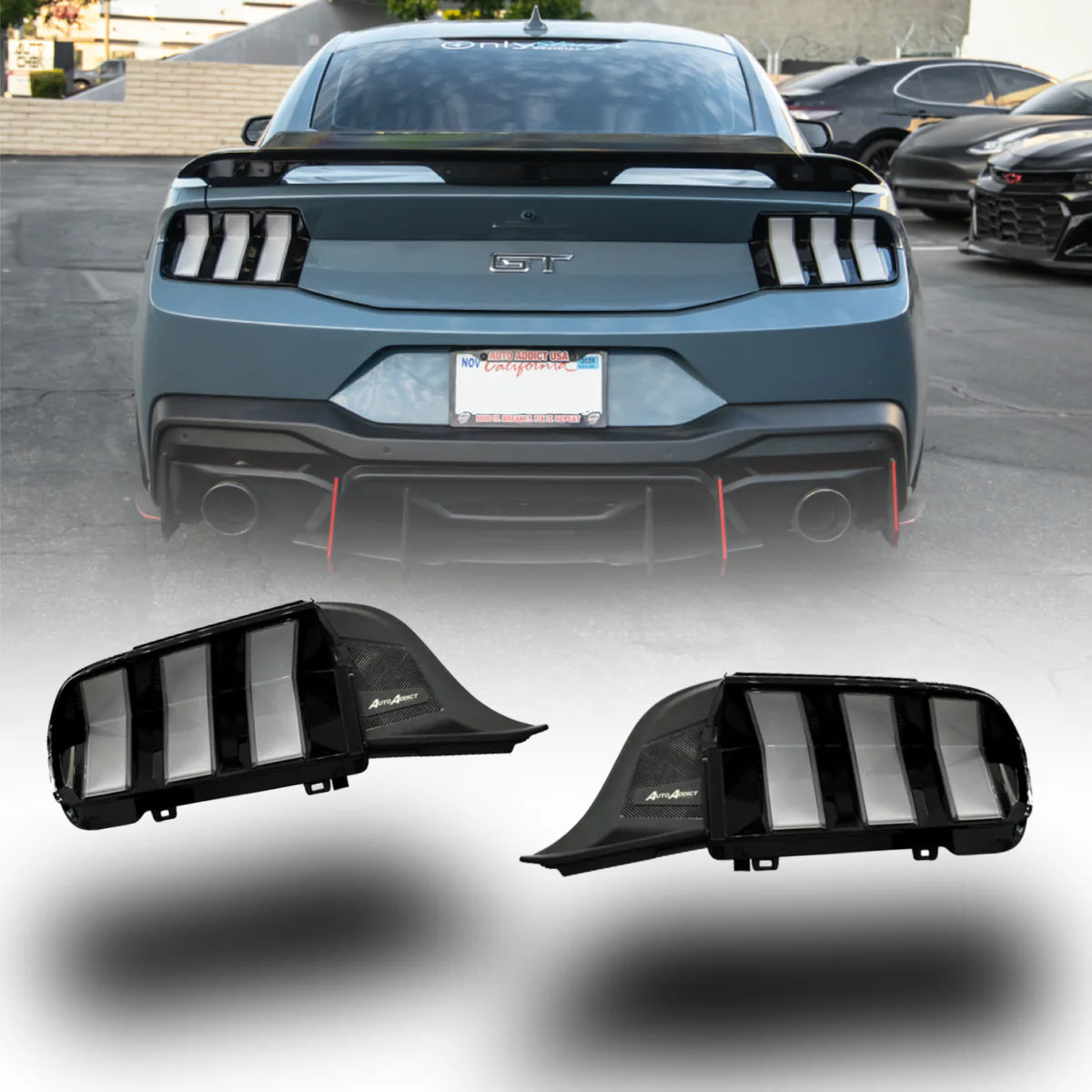 2024+ Ford Mustang S650 Euro Style Taillights Amber Turn Signal Sequential