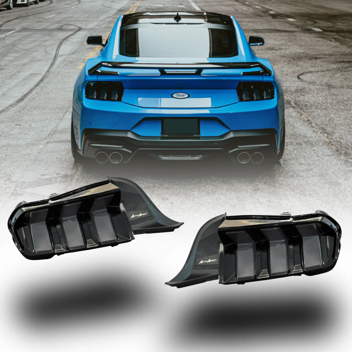 2024+ Ford Mustang S650 Euro Style Taillights Amber Turn Signal Sequential