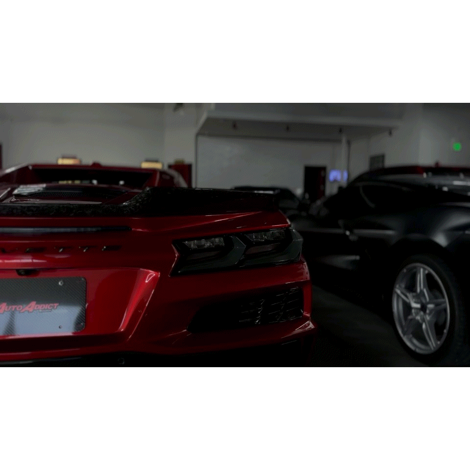 2020-2025 Corvette C8 Euro Smoke Style LED Taillights Amber Sequential Pair