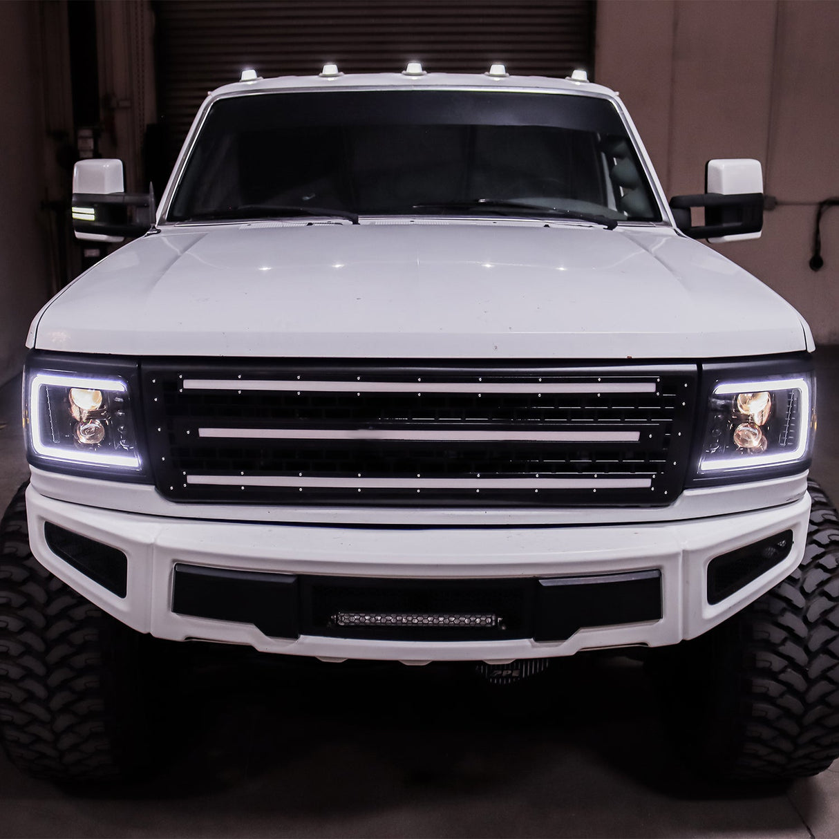 92-96 Ford F-Series/Bronco LED Projector Headlights Alpha-Black | AlphaRex