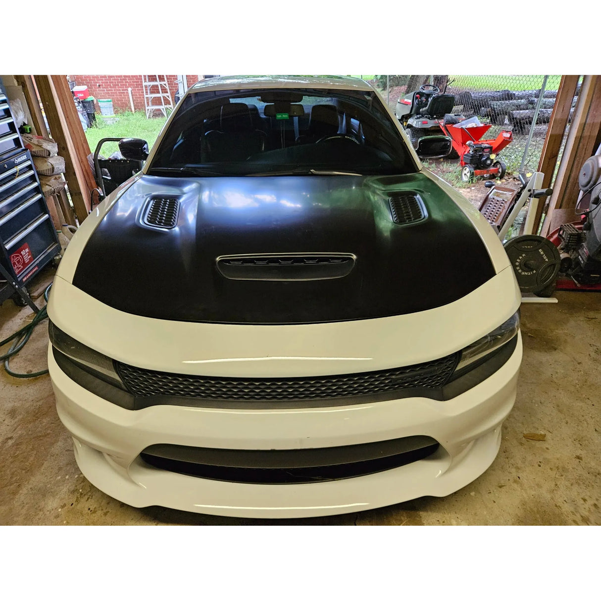 2015-2024 Dodge Charger - Black SRT Redeye Widebody Style Hood Aluminum