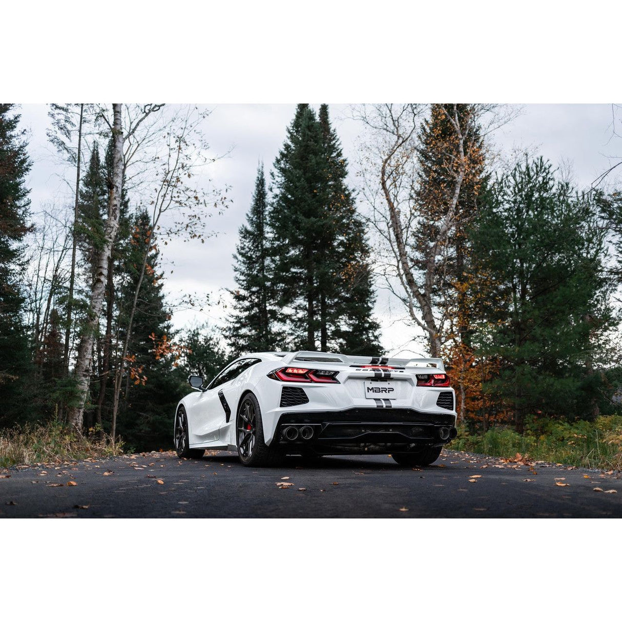 3" Cat-Back, Quad Split Rear, Chevrolet Corvette C8 2020-2025, T304 Stainless Steel, w/ Carbon Fiber Tips