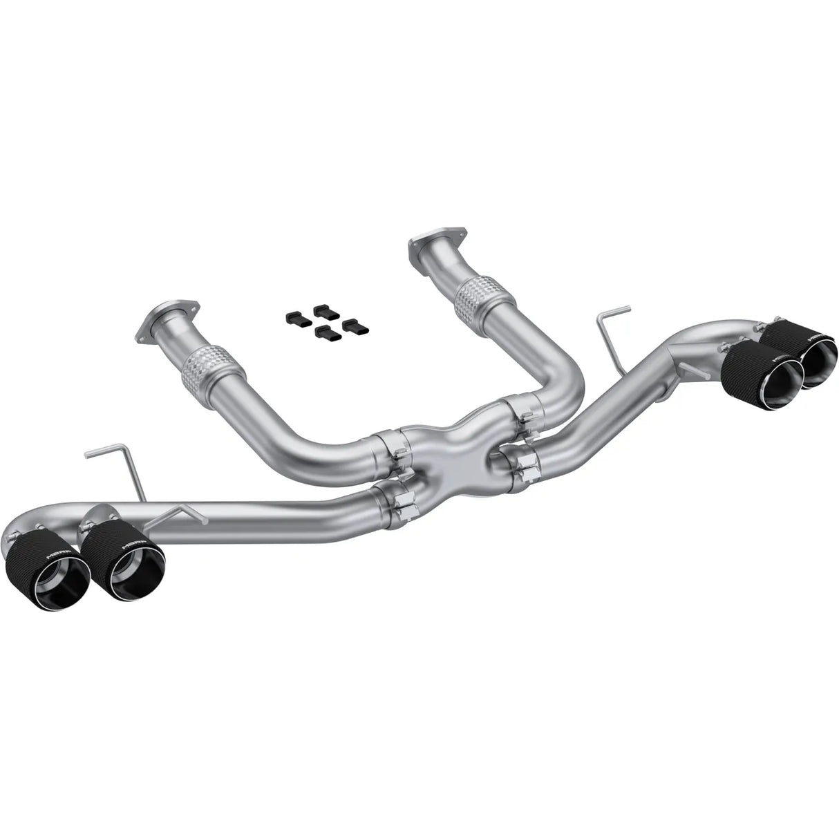 3" Cat-Back, Quad Split Rear, Chevrolet Corvette C8 2020-2025, T304 Stainless Steel, w/ Carbon Fiber Tips