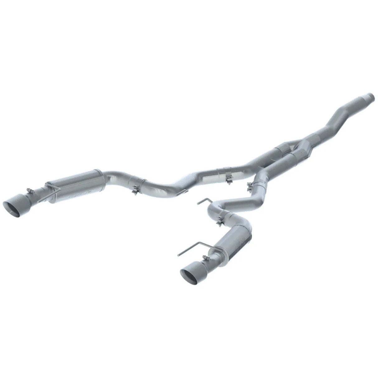3" Cat Back, Dual Split Rear, Race Version, 4.5" tips, T409, Ford Mustang 2.3 EcoBoost - not convertible 2015-2024