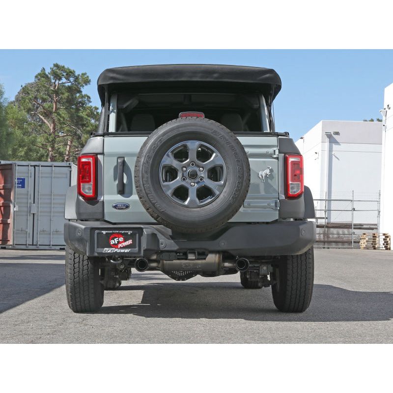 aFe Vulcan 3in 304 SS Cat-Back Exhaust 2021 Ford Bronco L4-2.3L (t)/V6-2.7L (tt) w/ Black Tips
