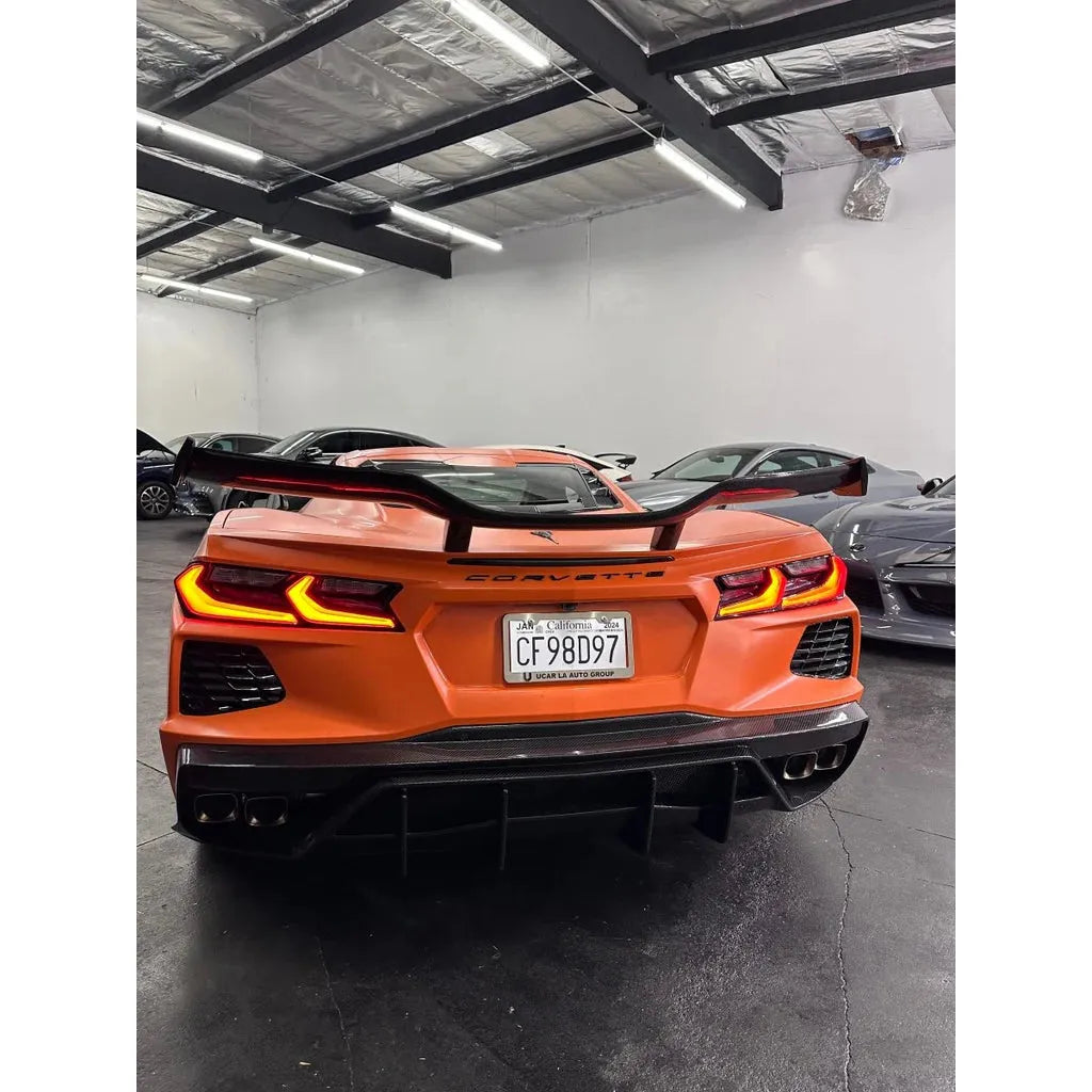 2020+ Chevrolet Corvette C8 - Z07 Style High Wing Dry Carbon