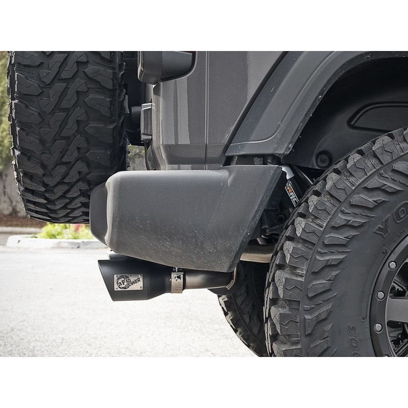 aFe Rebel Series 409 Stainless Steel Cat-Back Exhaust 18-21 Jeep Wrangler JL 2.0L (t) - Black Tip